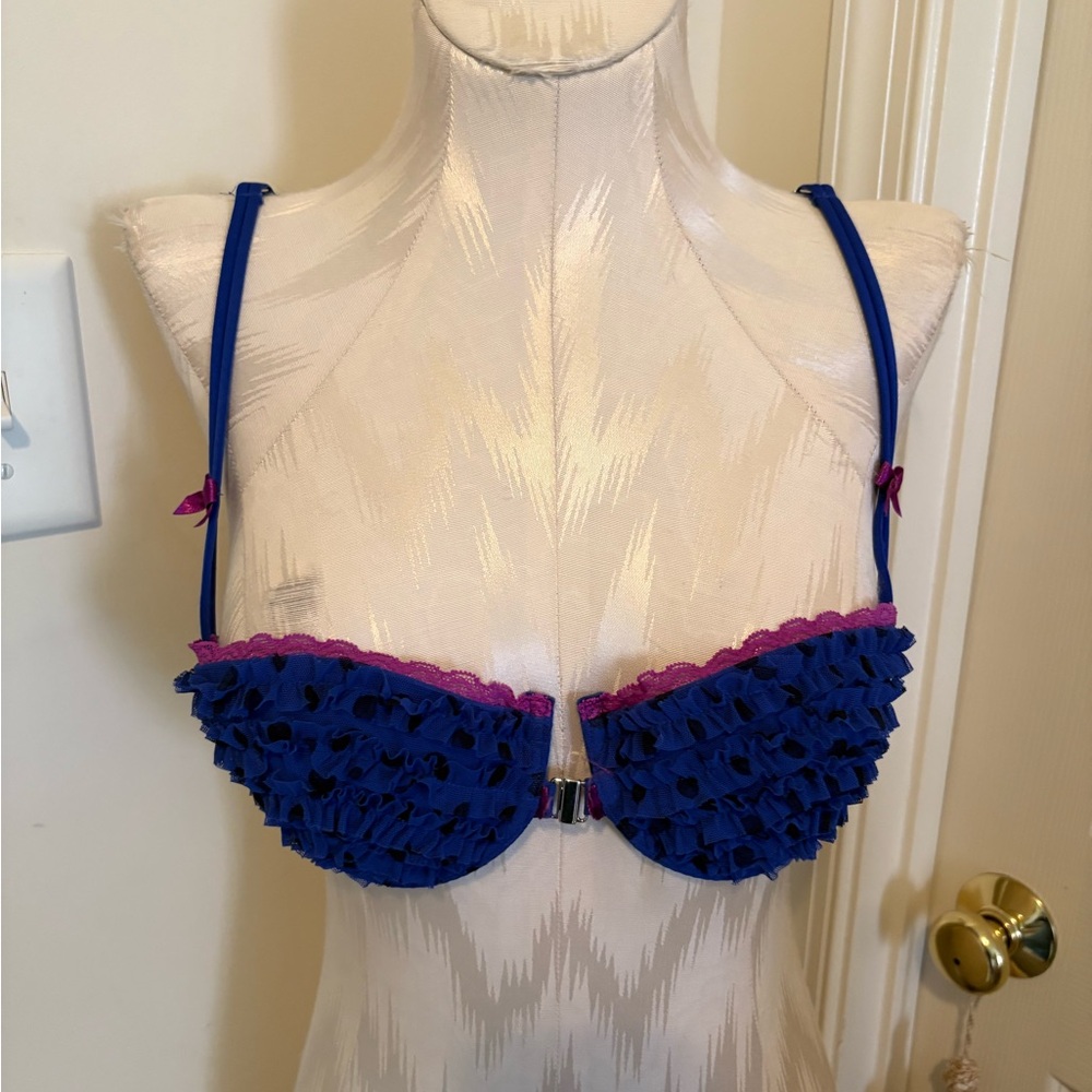 Victoria’s Secret Sexy Little Things 36B Blue and Pink Ruffled Women's Bra